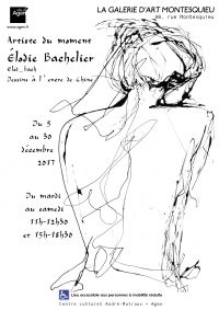 Elodie BACHELIER à la Galerie Montesquieu. Du 5 au 30 décembre 2017 à AGEN. Lot-et-garonne. 